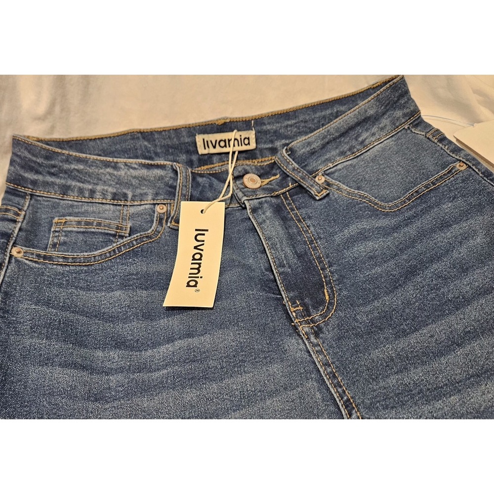 NWT Luvamia Jean Shorts High Rise SMALL - Picture 2 of 5